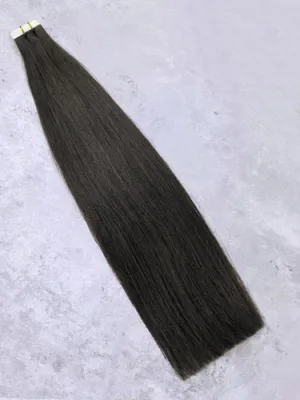 #1B Natural Black/Brown｜Luxury Russian Remy Human Hair, Double Drawn, Tape Extensions