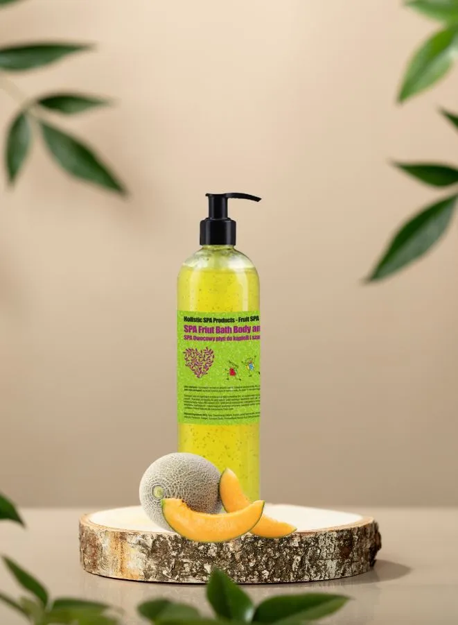 2-in-1 Kids Shampoo and Shower Gel | 500 ml Ripe Melon Fruit Scent with Nourishing Jojoba Oil for Gentle Cleansing and Moisturizing | Soap&Friends