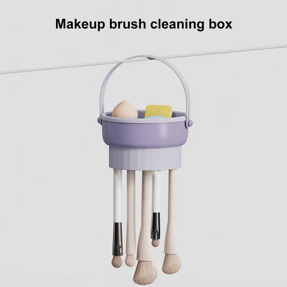 3-in-1 Makeup Brush Cleaner, Drying Basket - Light Purple