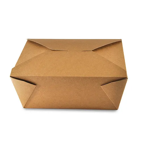 #4 Kraft 7-3/4" x 5.5" x 3.5" Folded Takeout Boxes, case of 160