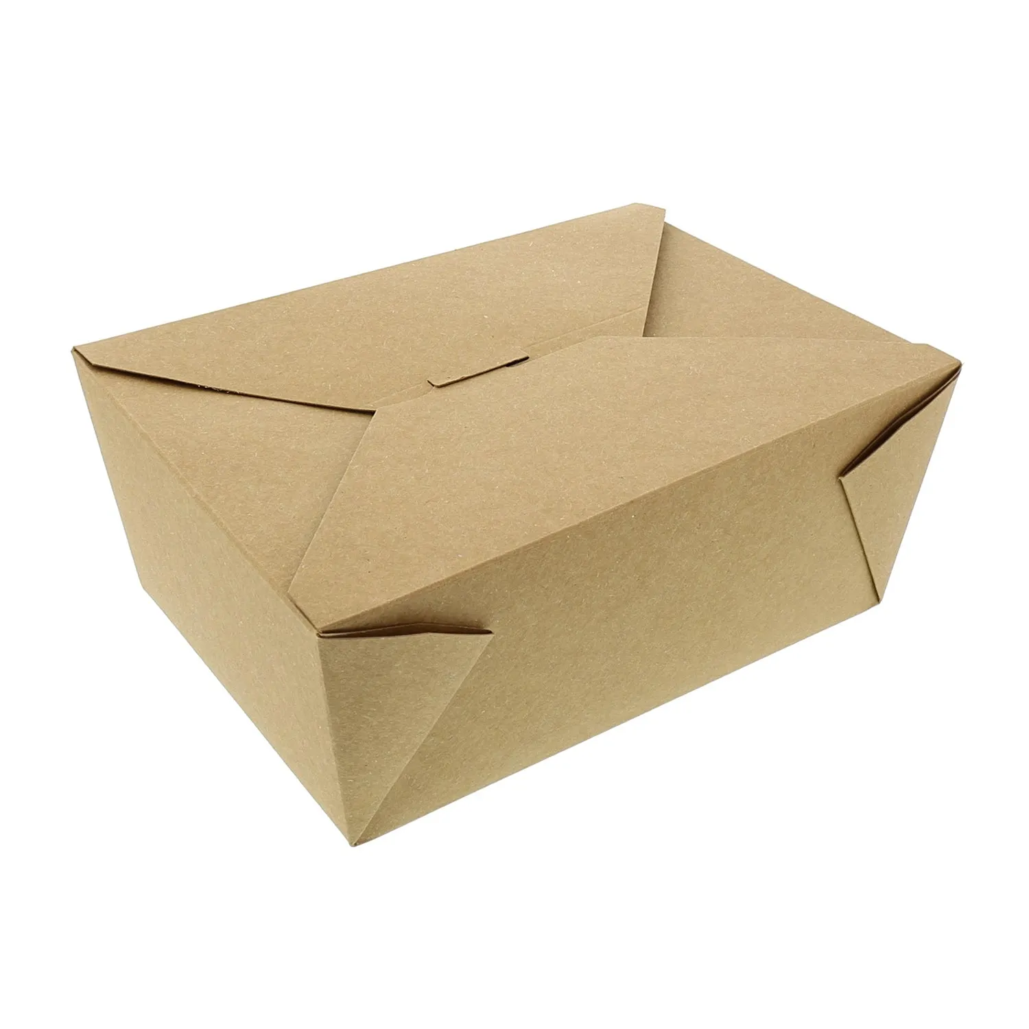 #4 Kraft 7-3/4" x 5.5" x 3.5" Folded Takeout Boxes, case of 160