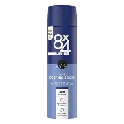 8X4 Men Deo N° 17 Oceanic Boost 150 ml Deodorant for men with a refreshing scent sweat protection, 48 hours