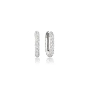 925 Sterling Silver Capri Medio Earrings SJ-E62011-CZ-SS