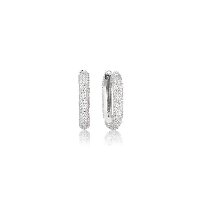 925 Sterling Silver Capri Medio Earrings SJ-E62011-CZ-SS