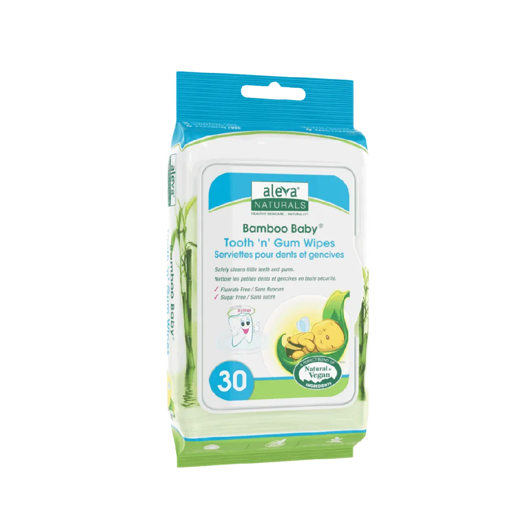 Aleva - bamboo baby tooth n gum wipes - 30 wipes