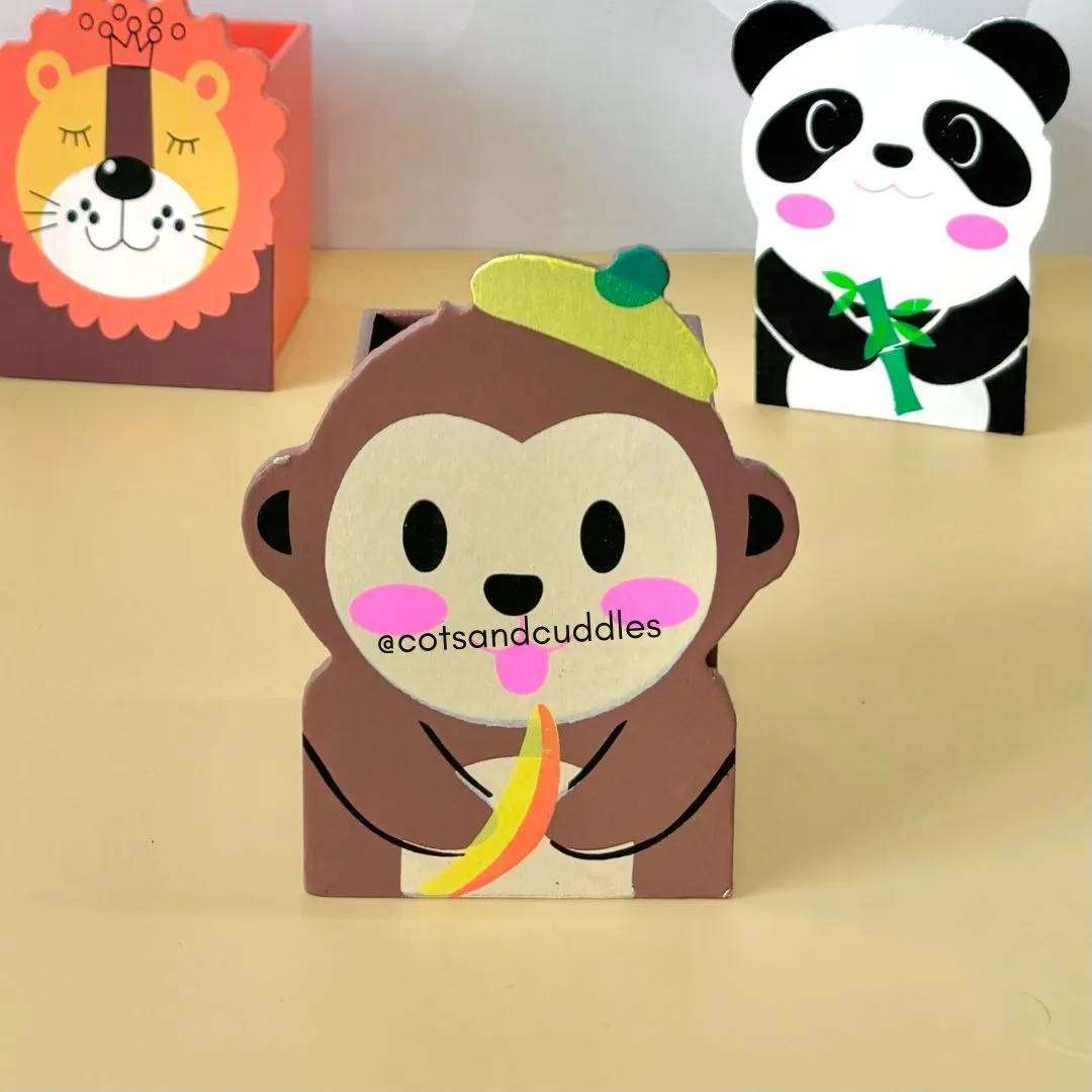 Animal-Themed Wooden Pencil Holder for Kids (1pc) (Random)