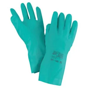 Ansell AlphaTec® Solvex® Nitrile Gloves, Gauntlet Cuff, Unlined, Size 10, Green, 11 mil, 37-145-10