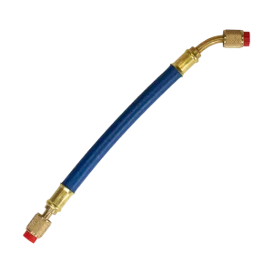 Appion MH380001BAB MegaFlow 3/8in Hose - 1 ft (1/4FL to 1/4FL-45°) Blue