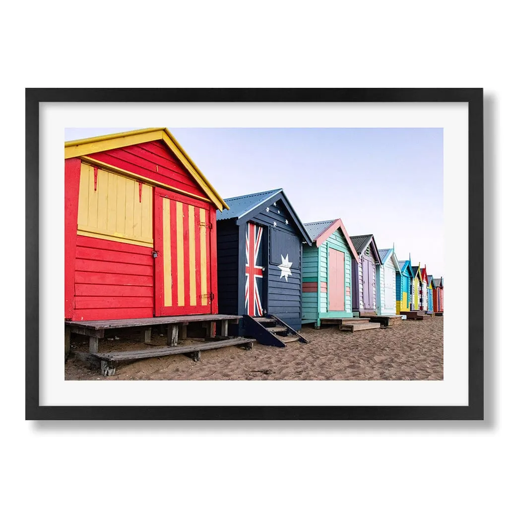 Beach Boxes Wall Art Print