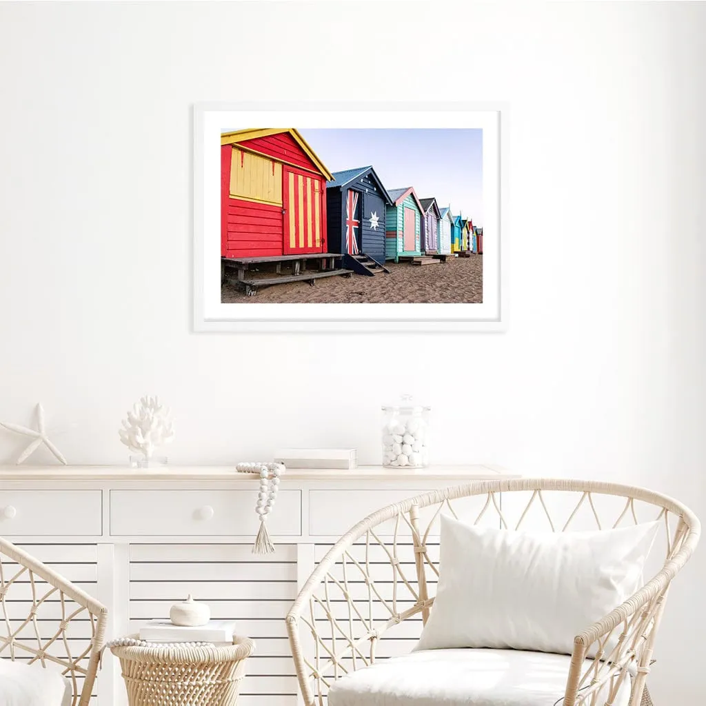 Beach Boxes Wall Art Print