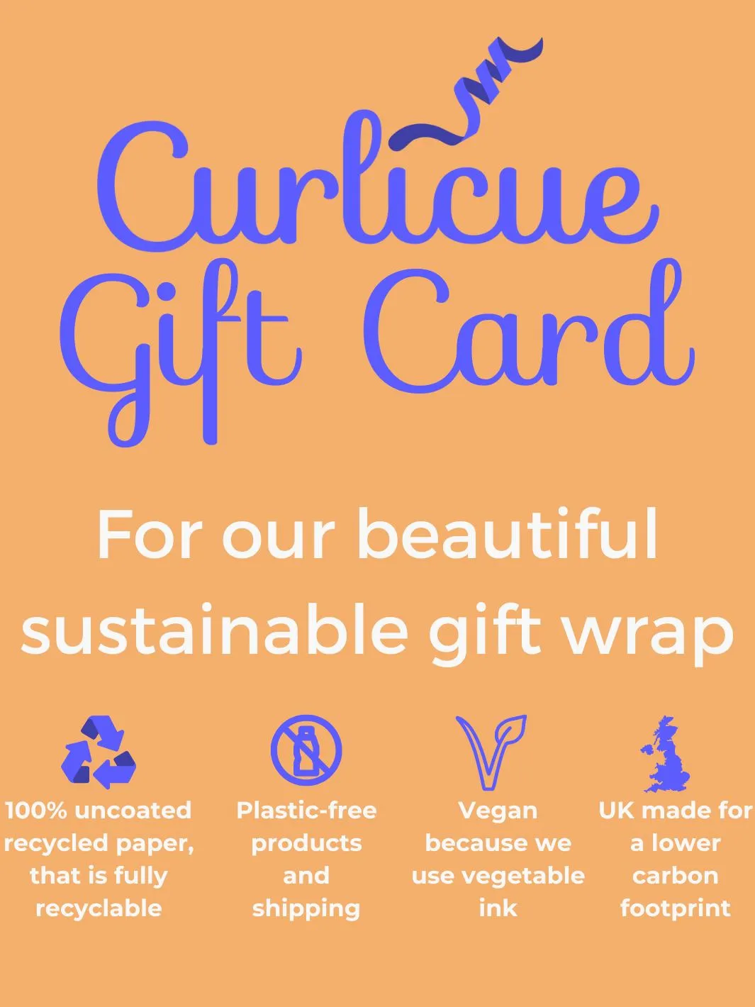 Curlicue sustainable gift wrap gift card