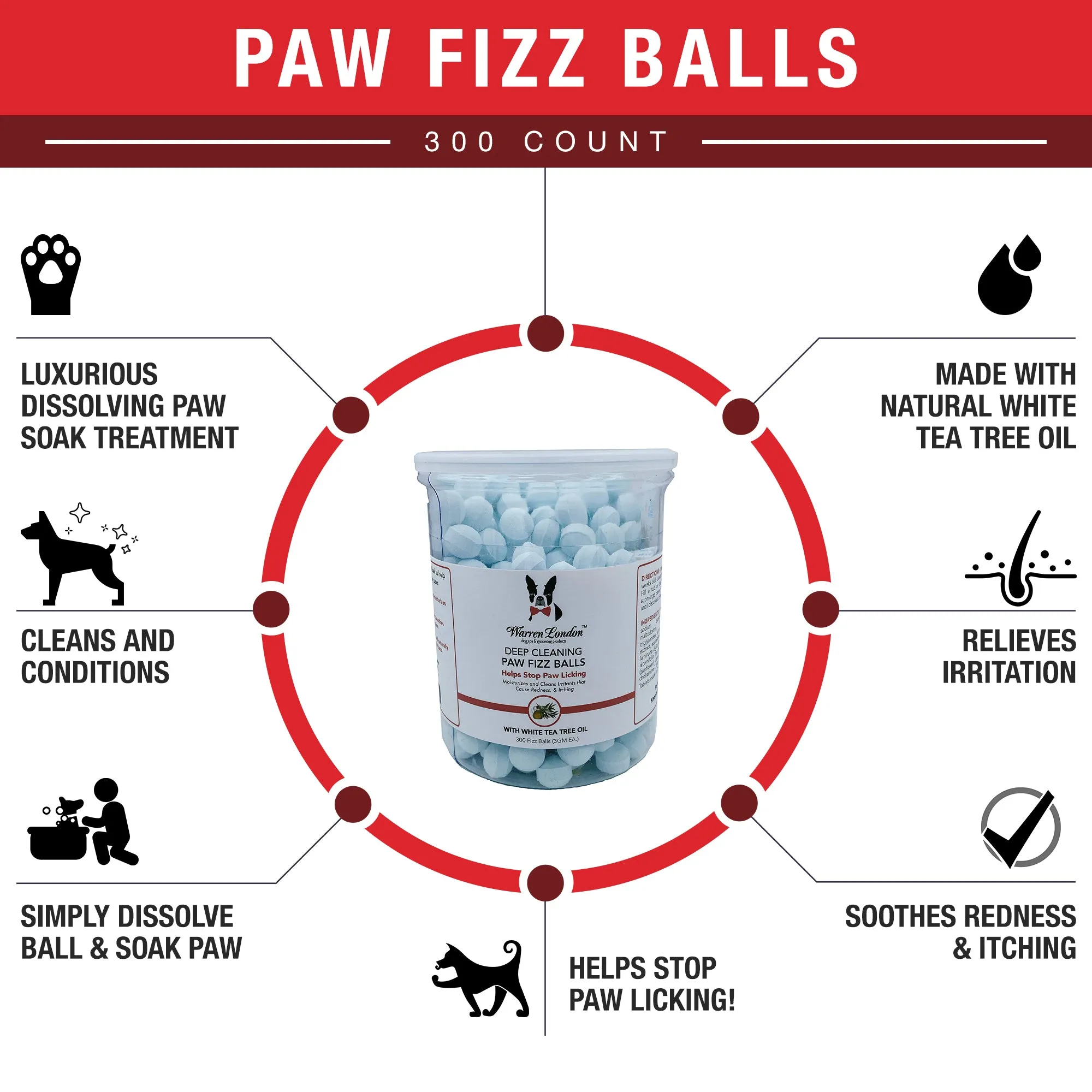 Deep Cleaning Paw Fizz Balls - Professional Size