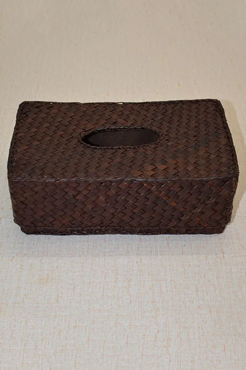 Dharini Screw Pine Rectangular Tissue Box Brown