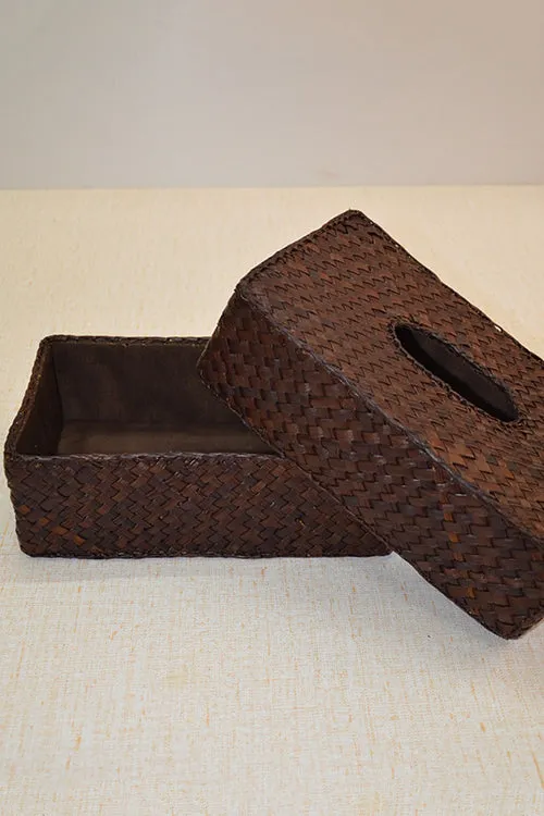 Dharini Screw Pine Rectangular Tissue Box Brown