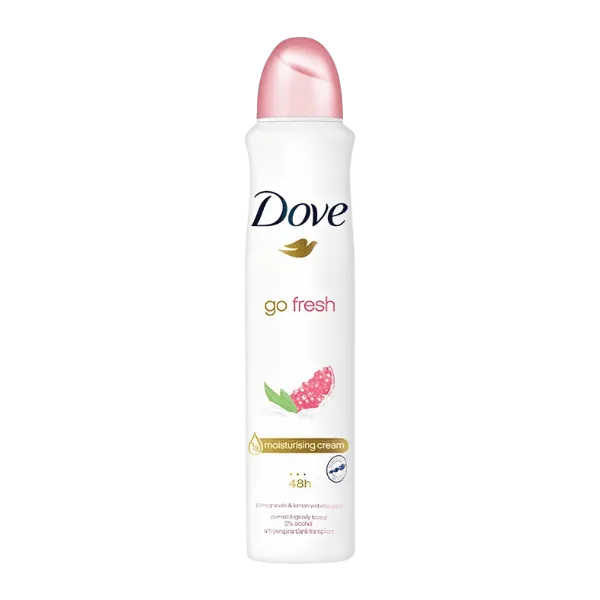 Dove 48H Go Fresh Pomegranate & Lemon Scent Deodorant Spray For Women 0% Alcohol 250ml