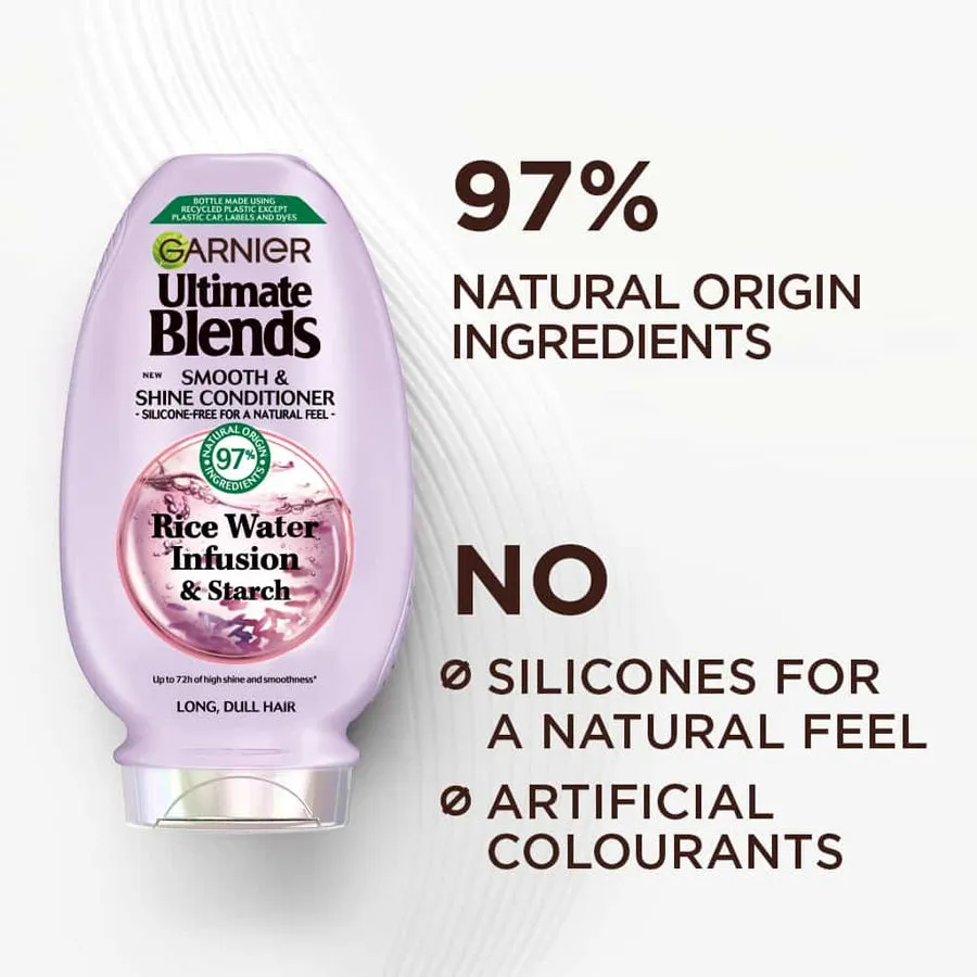 Garnier Ultimate Blends Smooth & Shine Rice Water Conditioner 250ml