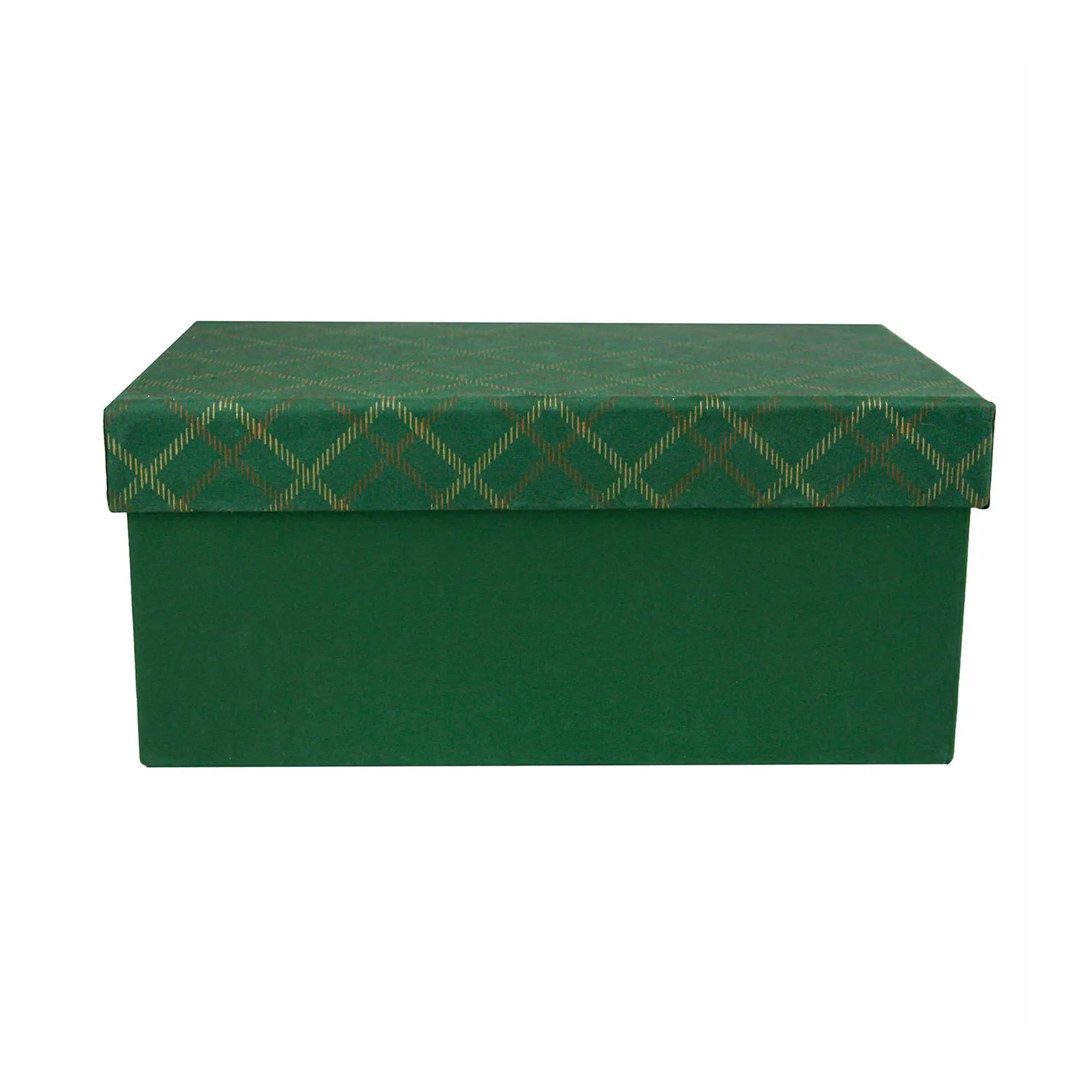 Handcrafted Chequered Green Gift Boxes  - Set of 3 (Sizes Available)