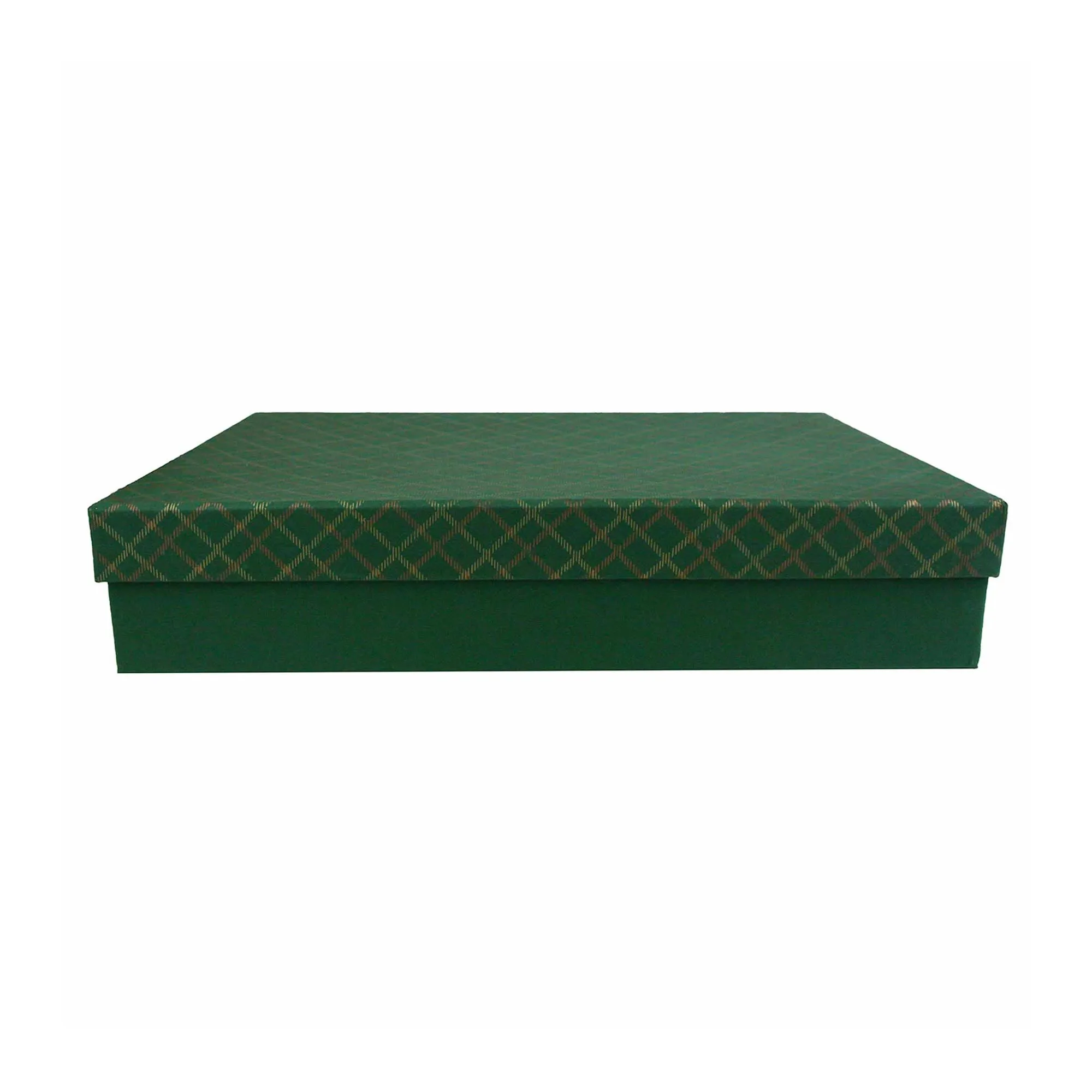 Handcrafted Chequered Green Gift Boxes  - Set of 3 (Sizes Available)