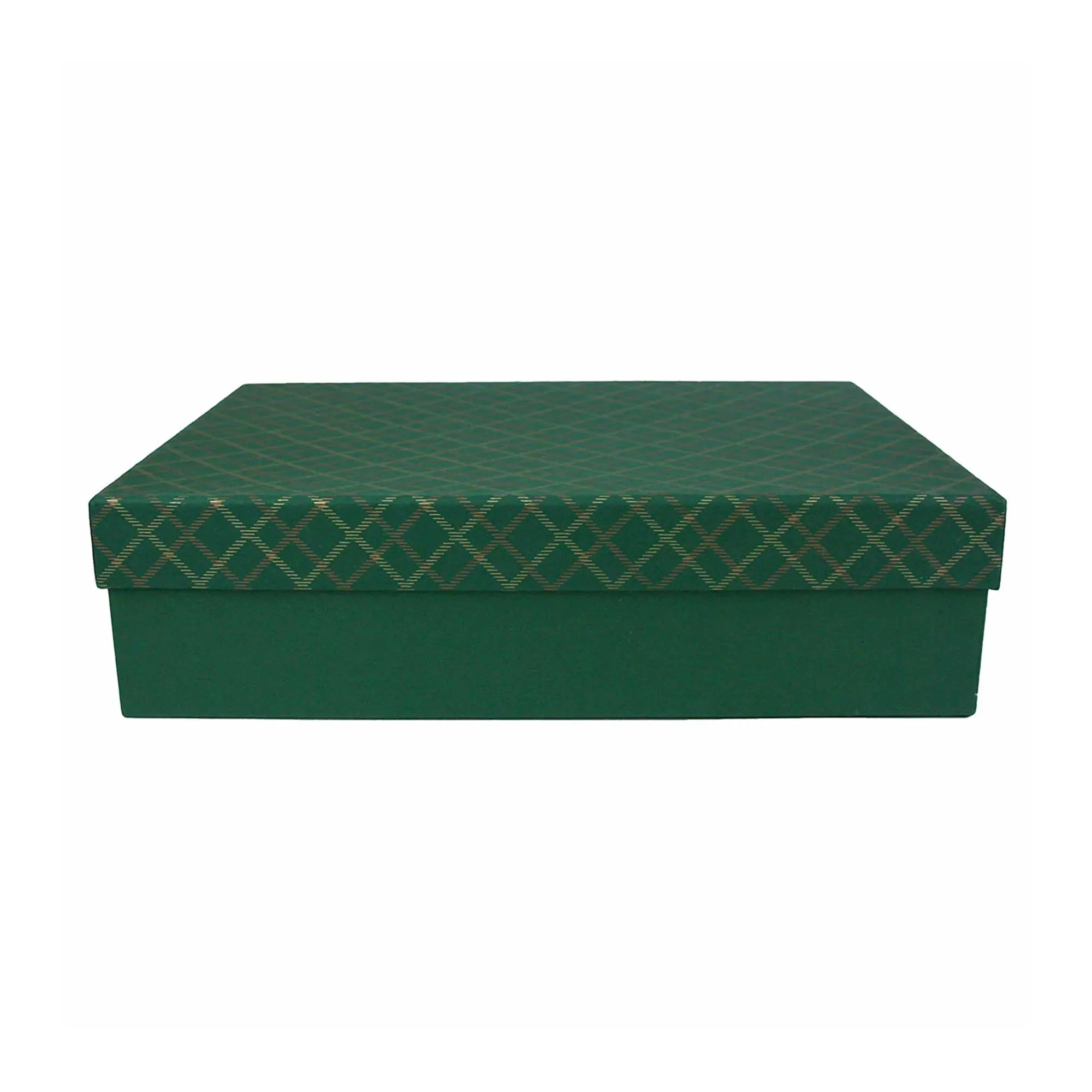 Handcrafted Chequered Green Gift Boxes  - Set of 3 (Sizes Available)