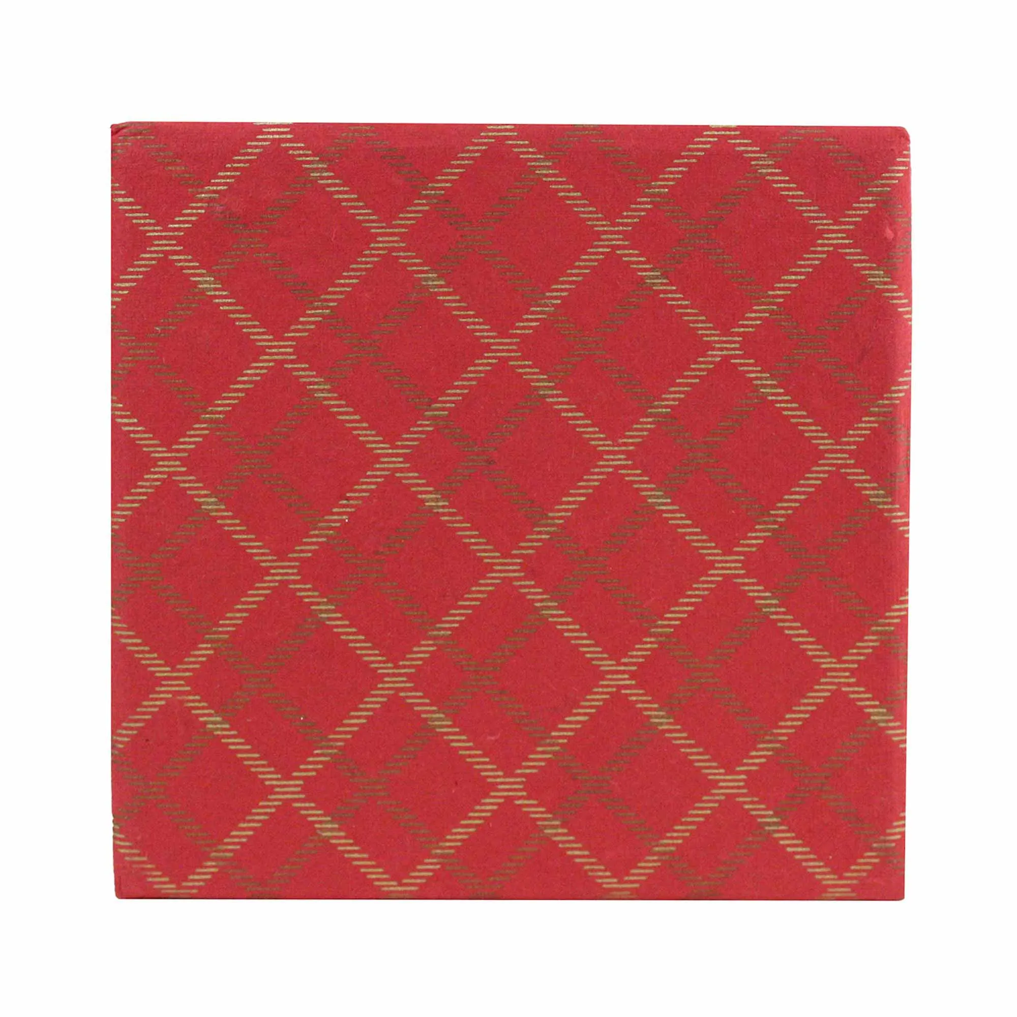 Handcrafted Chequered Red Gift Boxes - Set of 4