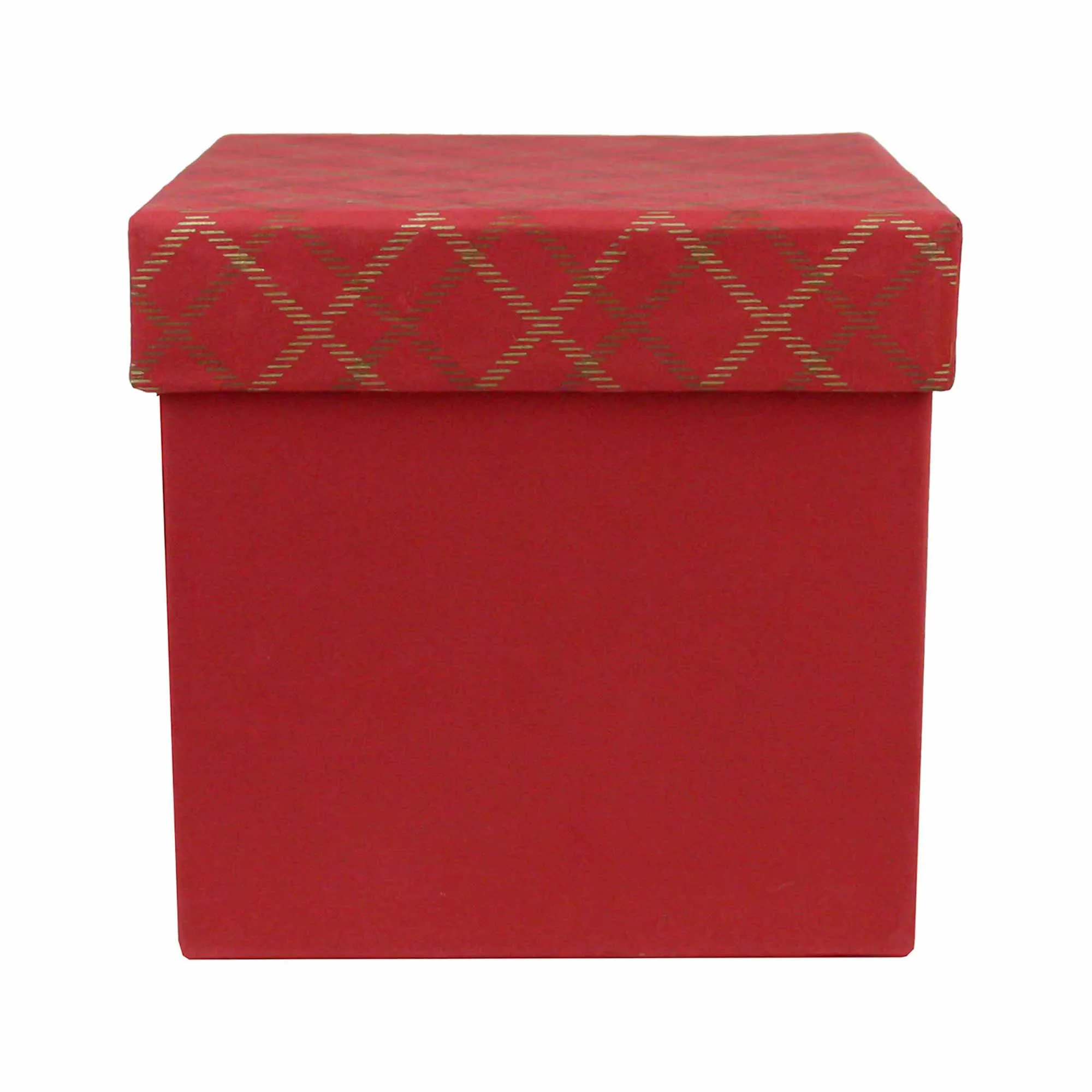 Handcrafted Chequered Red Gift Boxes - Set of 4