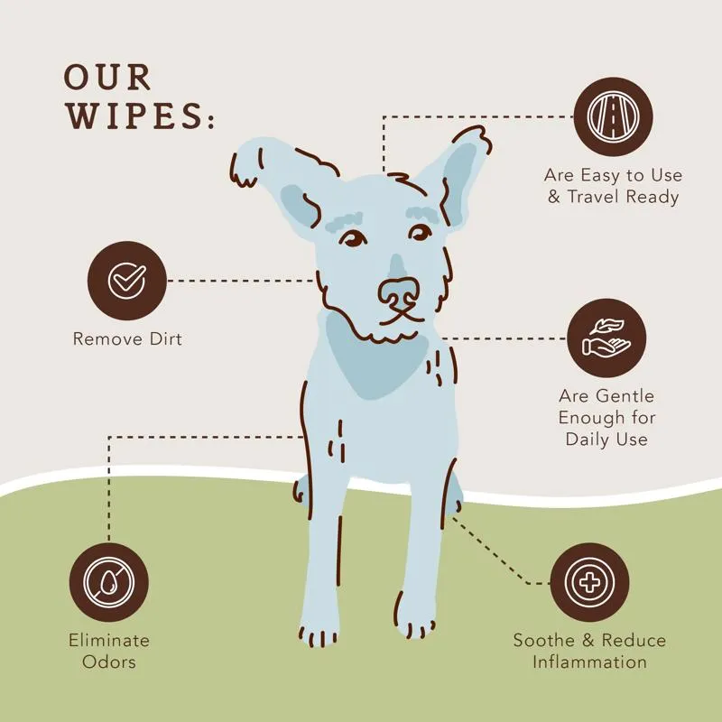 Natural Dog Company Unscented Dog Multi-Purpose Wipes 50 pk