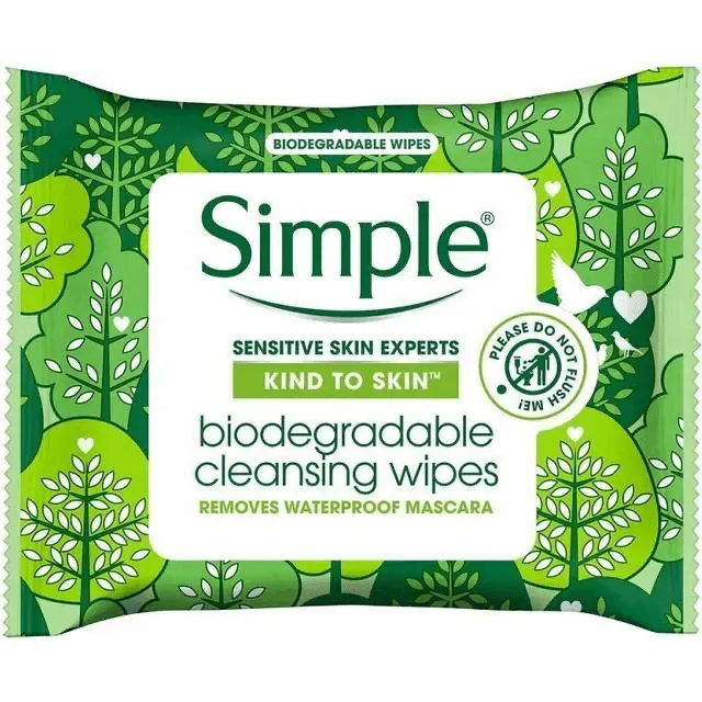 Simple Biodegradable Cleansing Wipes, Pack of 20