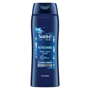 Suave Men Body & Face Wash, Cedarwood and Mandarin, Refreshing, All Skin Types 18 fl oz