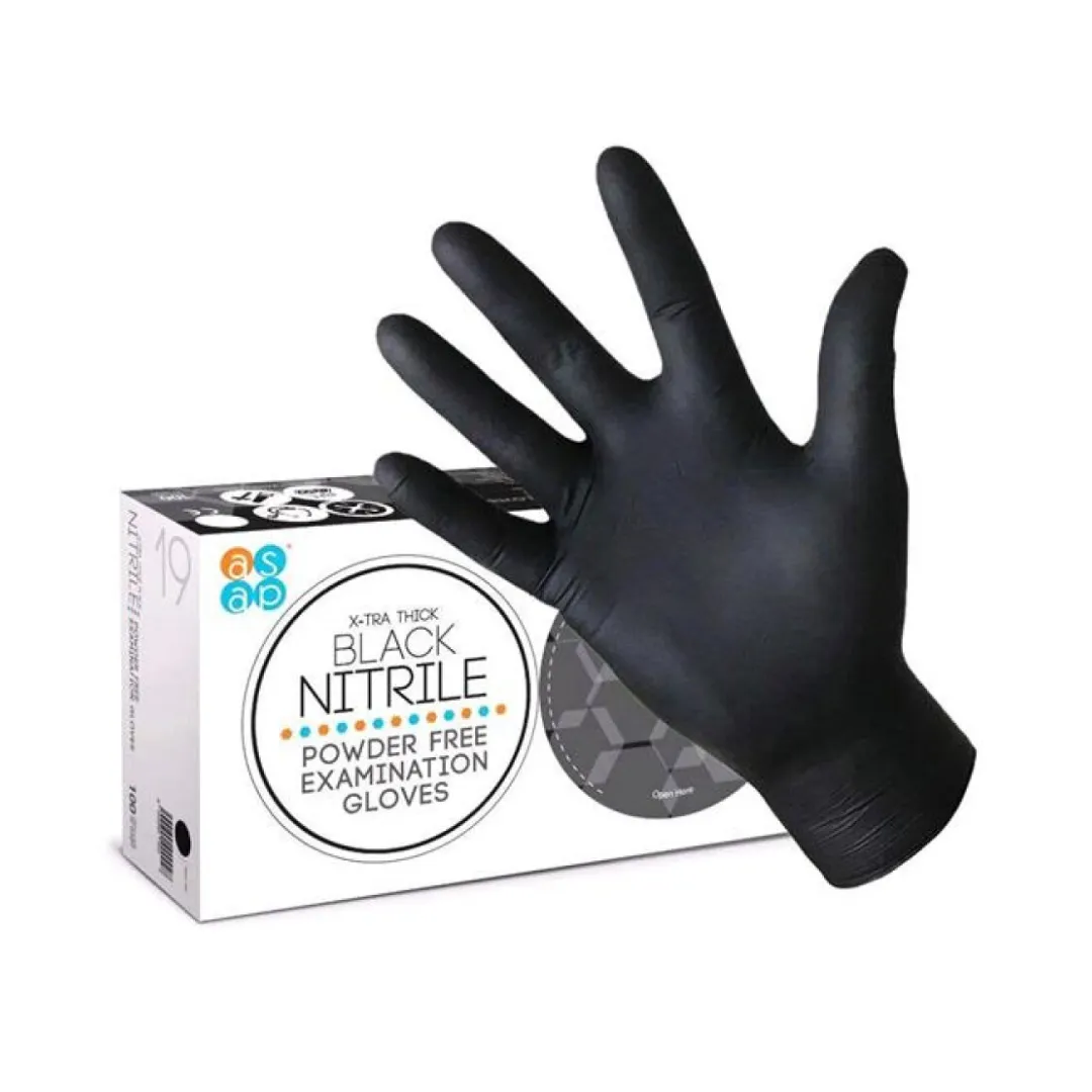 X-TRA THICK X-TENDED NITRILE BLACK DISP GLOVES